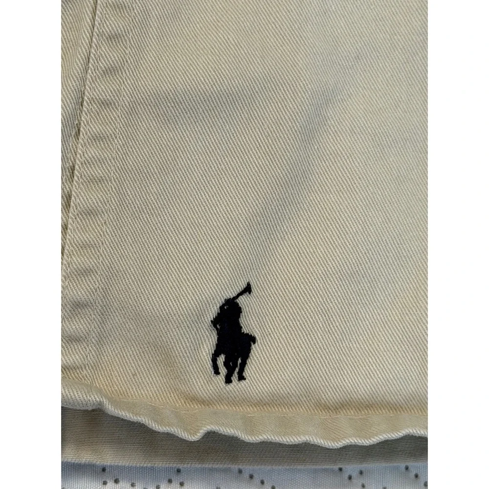 Ralph Lauren Baby Girls Tan Cotton Twill Skort with Navy Pony 12-18M